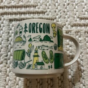 Starbucks Oregon Mug with Green and White Design